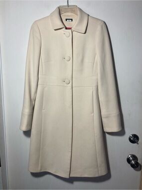 J. Crew Vintage Classic Lady Day Wool Coat A-Line Defined Waist & Pockets Size 2